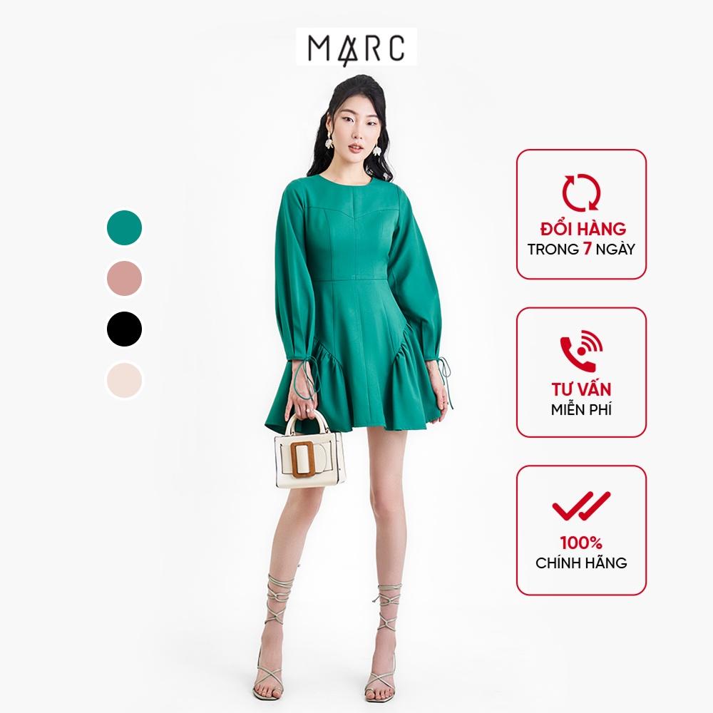 Đầm nữ MARC FASHION mini tay dài thắt nơ rả hông CBVH100522