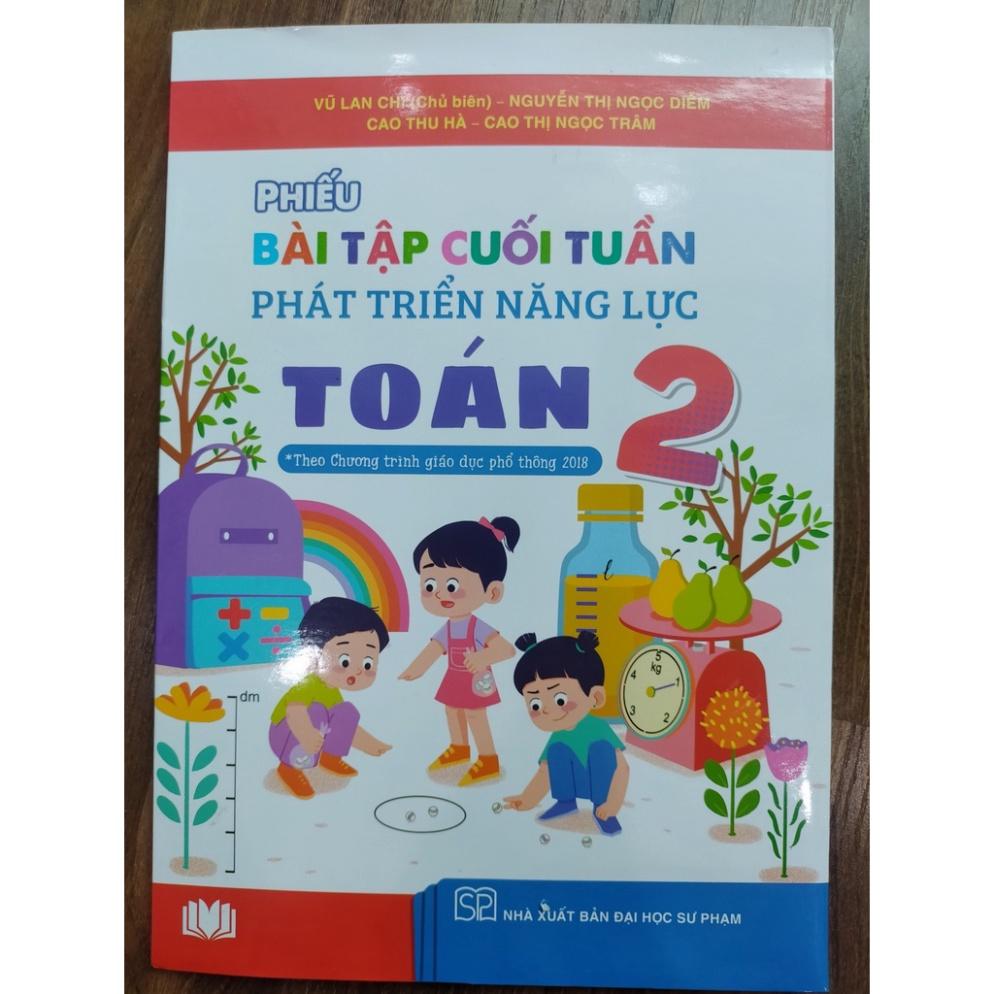 Hình ảnh Sách - Combo Phiếu bài tập cuối tuần phát triển năng lực Toán + Tiếng Việt lớp 2 ( cánh diều )