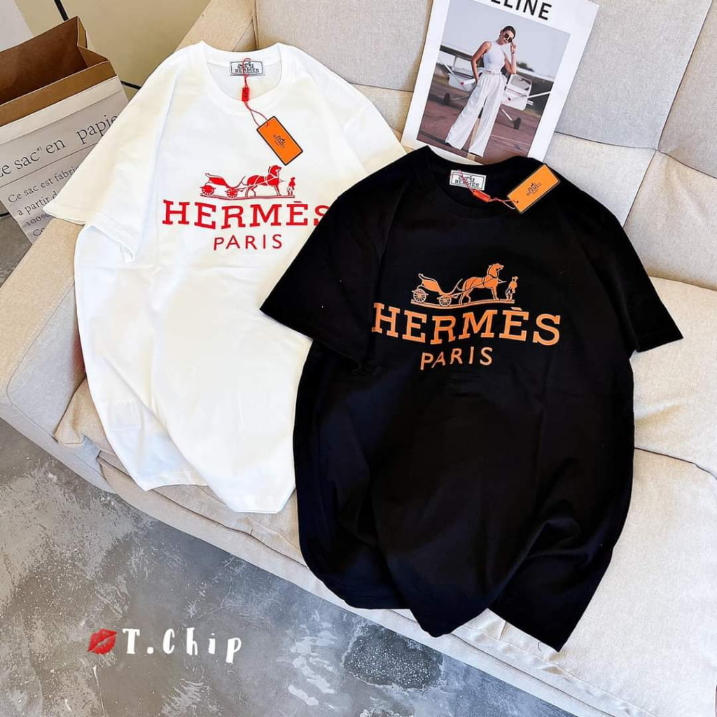 Chia sẻ: 0 Áo Phông Tay Lỡ Form Over Size Nam Nữ Chất Cotton 100% 3158 In Hình Logo Hermes Paris Trước Áo