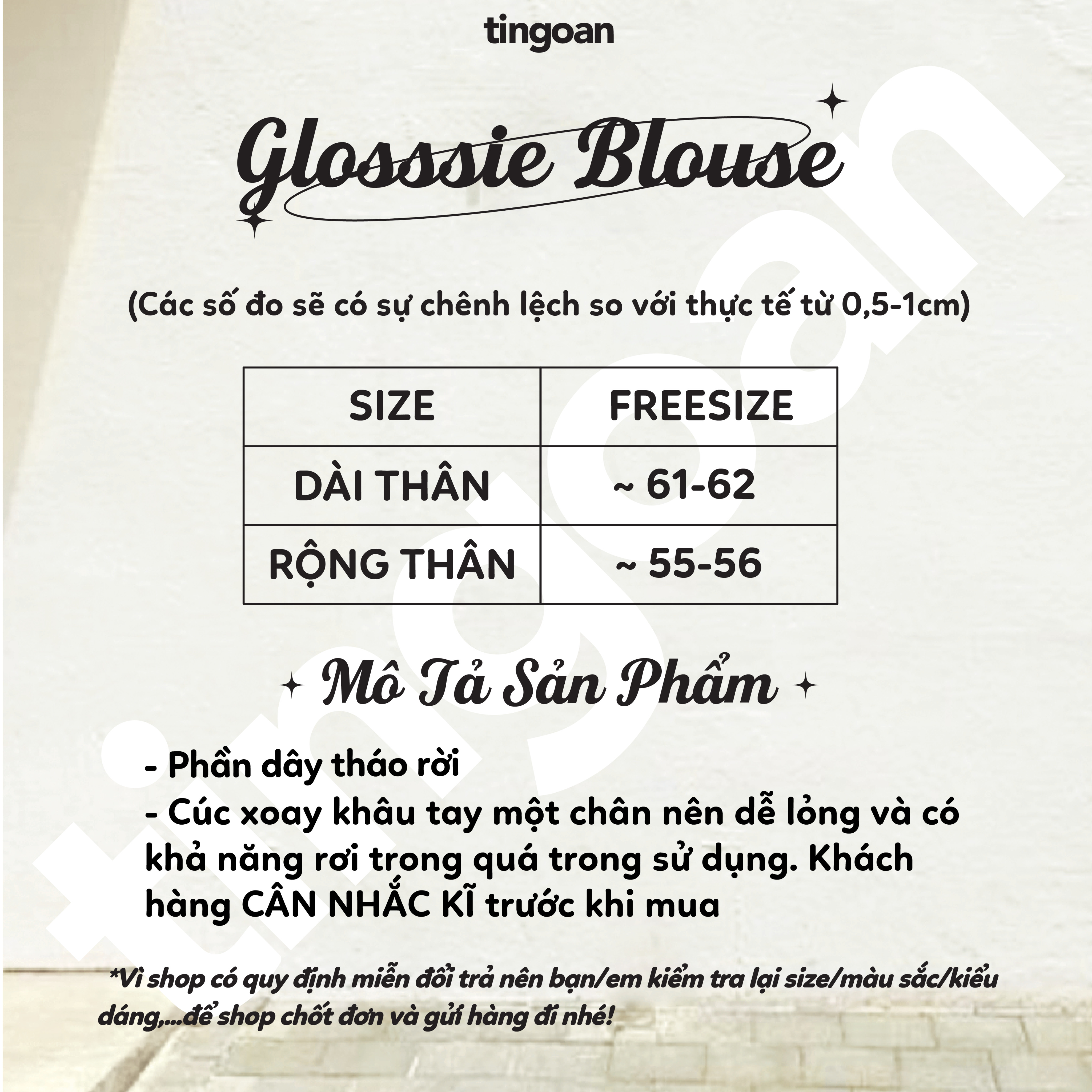 Áo somi xuyên thấu cổ đứng kèm dây phối bóng kính nude GLOSSIE BLOUSE/ND