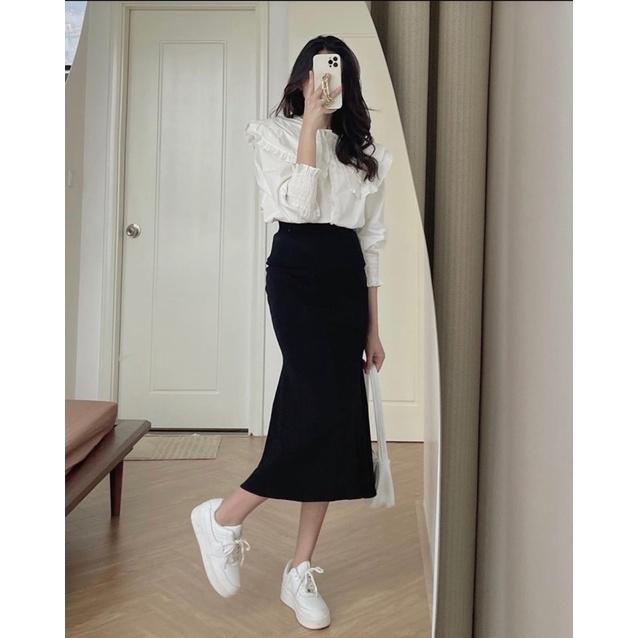 Chân váy đuôi cá dài - Ảnh thật