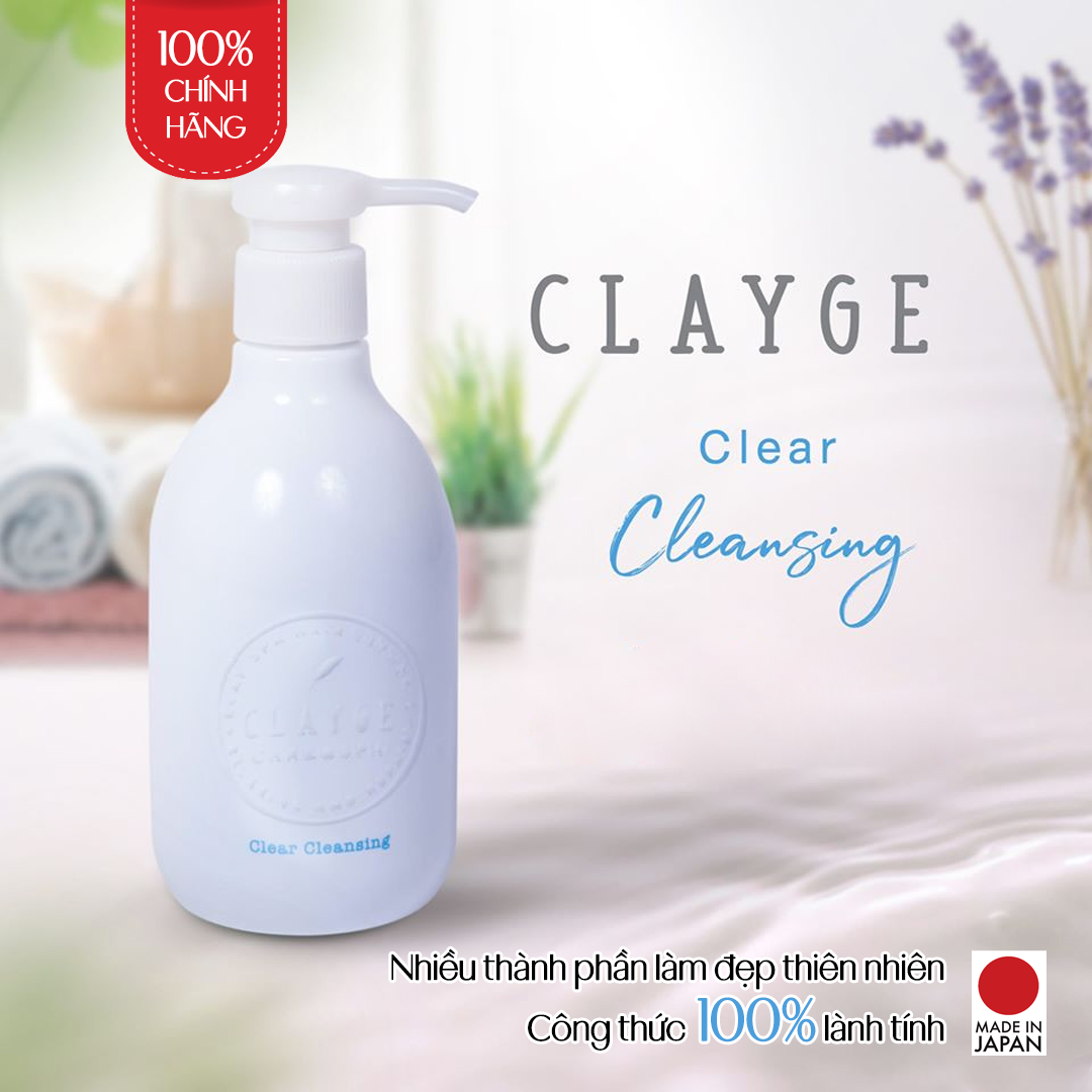 Gel Tẩy Trang CLAYGE Clear Cleansing Nhật Bản Đất Sét Khoáng Và Giấm Táo, Làm Sạch sâu, Giảm Sạm, Se Khít Lỗ Chân Lông, Dưỡng Ẩm HA, Vitamin C, Collagen, Tinh Chất Nhau Thai, Chiết Xuất Thực Vật