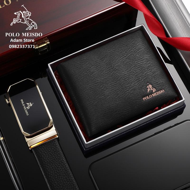 Ví Da Bò Nam Cao Cấp Hàng Hiệu POLO MEISDO Full Hộp Phù Hợp Làm Quà Biếu Tặng Sinh Nhật Bảo Hành 24 Tháng