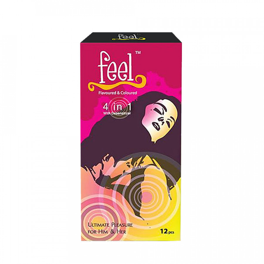 Bao Cao Su Feel 4 in 1 Kéo dài thời gian Hộp 12 cái