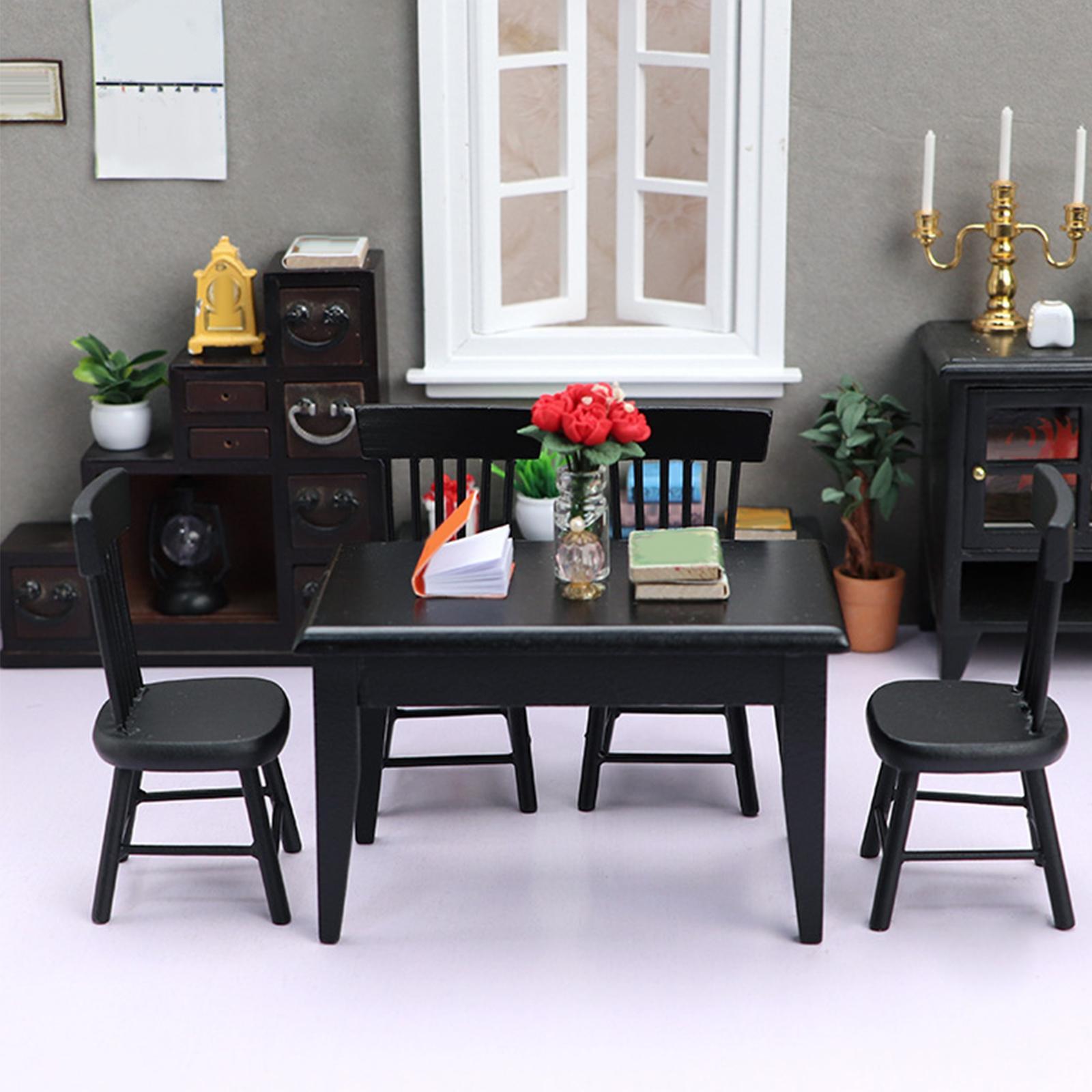 Simulation Dollhouse Miniature Table Chairs  Furniture