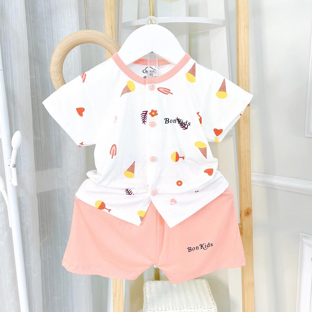 Bộ cộc tay vải thun lạnh cao cấp cho bé sơ sinh 3-11kg, cài cúc giữa tiện lợi, siêu mềm mát, thấm hút mồ hôi -