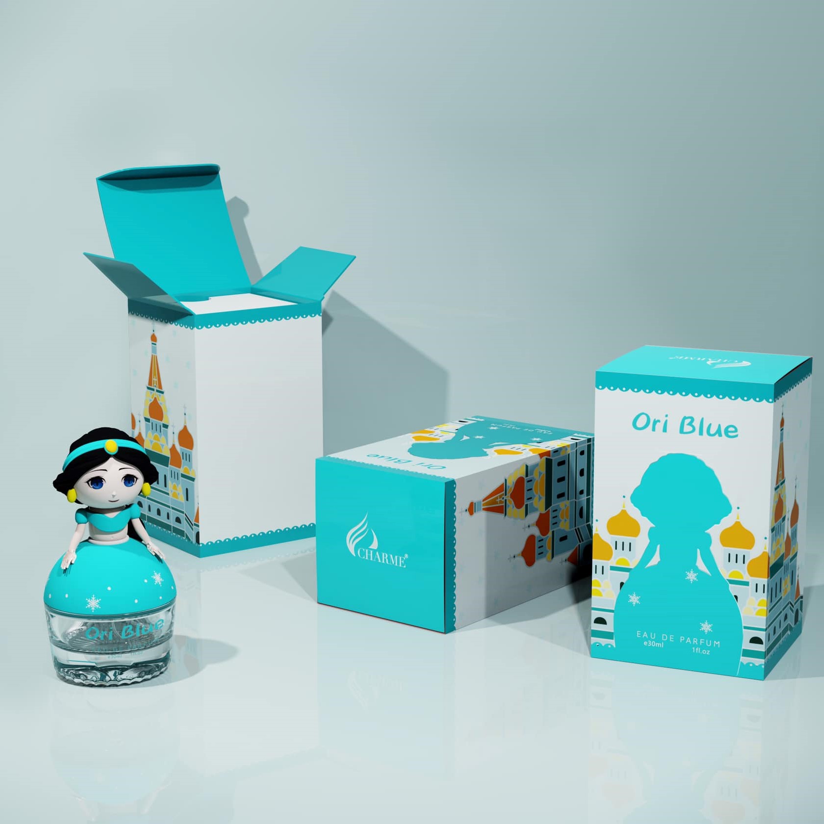 Nước hoa trẻ em, Charme Ori Blue, cho bé gái, nhóm hương hoa cỏ và trái cây, nhẹ nhàng, năng động, 30ml