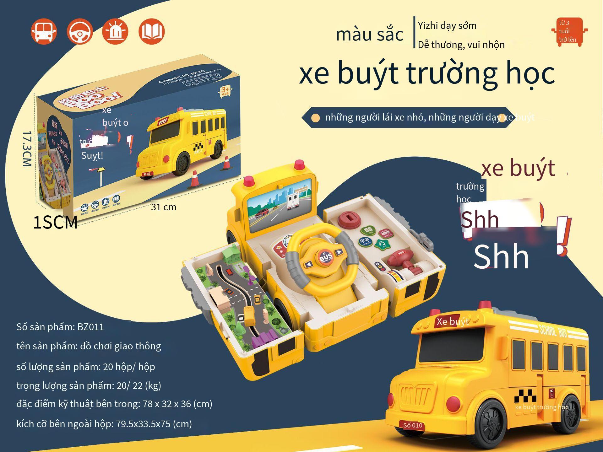 Phong cách mới nhất thông minh giáo dục sớm xe buýt bé biến dạng xe buýt xe ô tô lớn quà tặng mô phỏng giả đồ chơi lái xe
