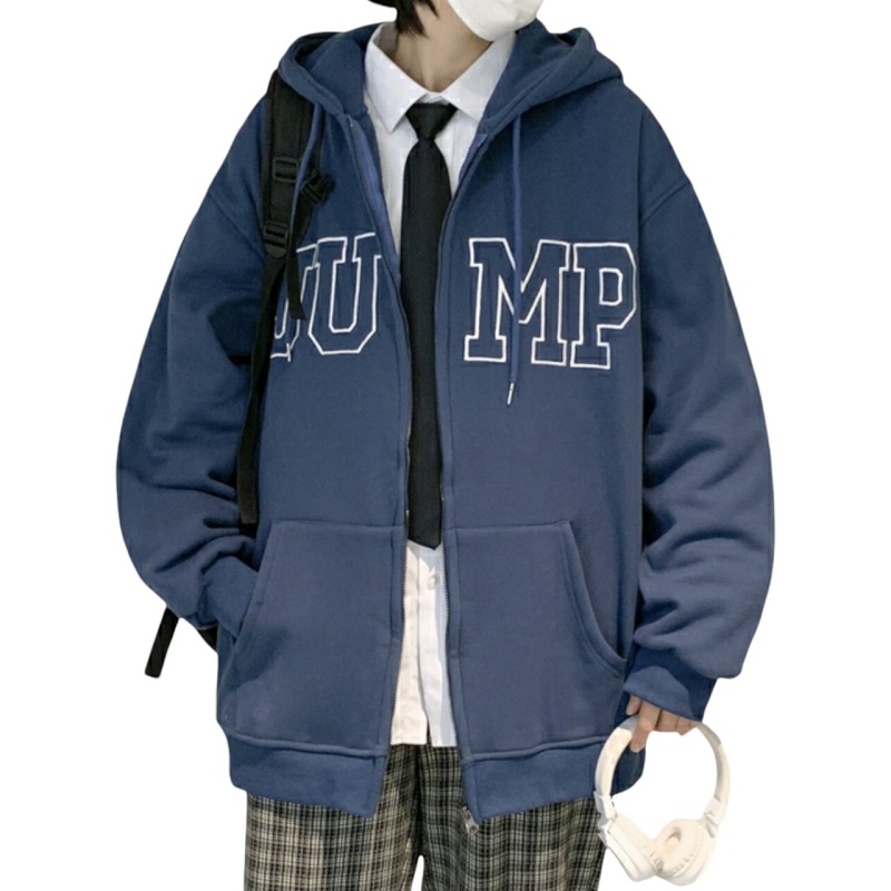 Hình ảnh Áo Khoác Hoodie Khóa Kéo Form Rộng Chất Nỉ Ngoại Dày Dặn JUMP, ÁO KHOÁC NỈ HOODIE JUMP MŨ 2 LỚP UNISEX ULZZANG, ÁO KHOÁC NỈ NAM NỮ CHỮ JUMP mẫu hot 2023