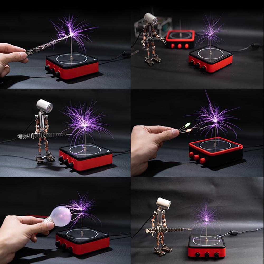 Multifunctional Electronics Mobilephone BT Connection Music Tesla Coil Module Artificial Lightnings Pulse 80mm Electric Arc Generator Wireless Sound Transmission Science Experimental Toy Student Teaching Aids