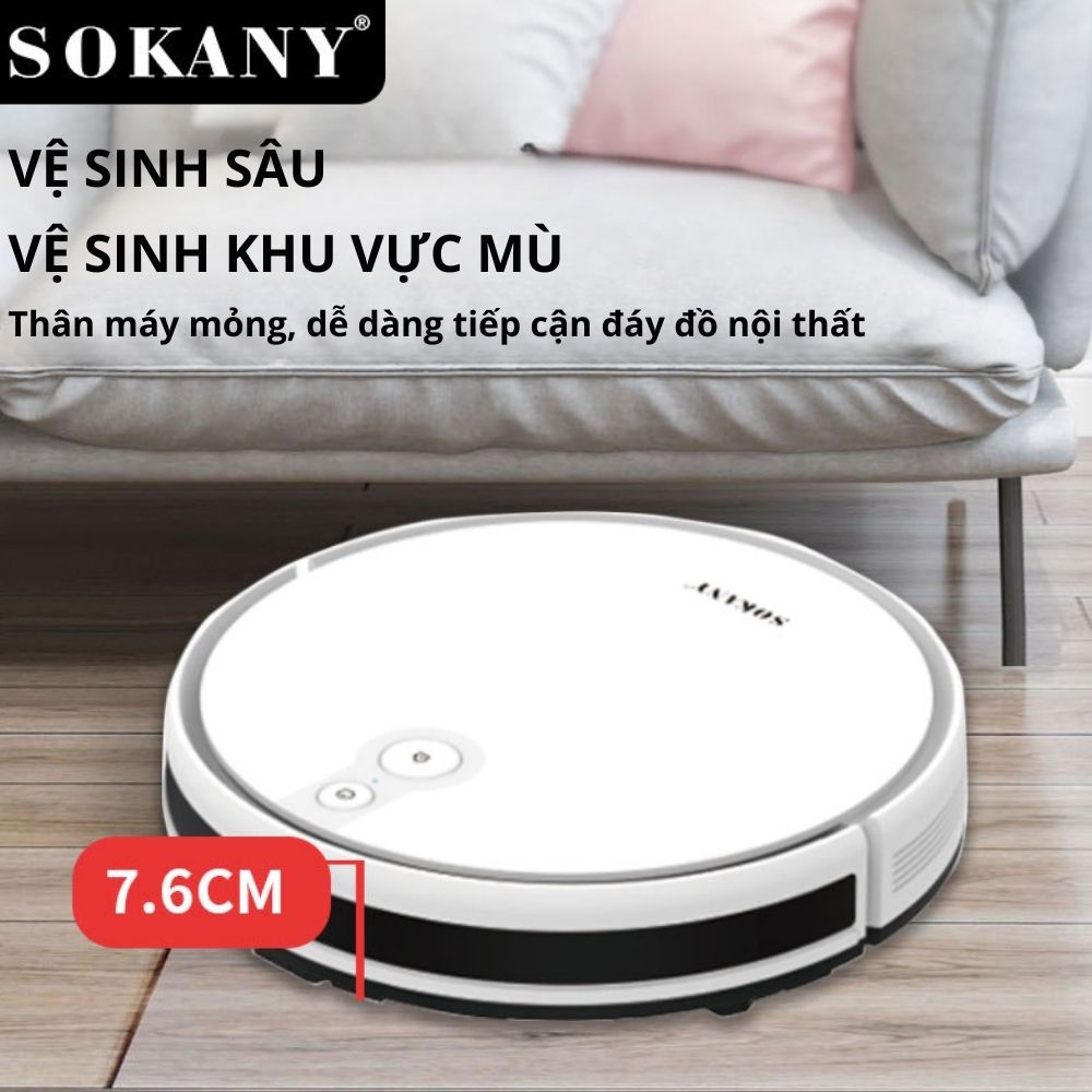 Robot quét nhà hút bụi thông minh SOKANY SK-13016, máy hút bụi đa chức năng, sạc tự động - HÀNG CHÍNH HÃNG
