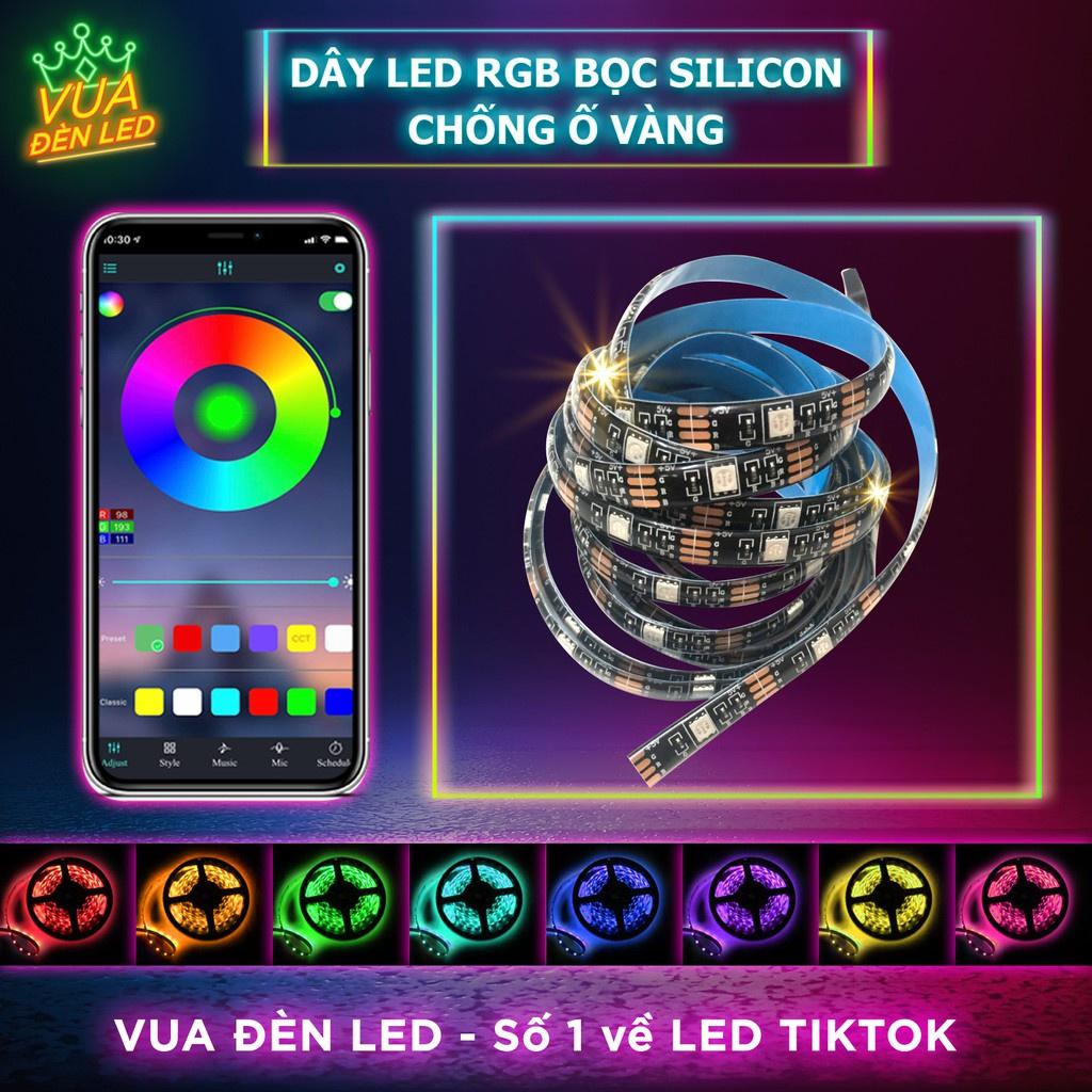 Đèn Led Tiktok 5m Điều Khiển Bằng App Điện Thoại 16 Triệu Màu, Pha Màu DIY 5050 RGB Nháy Theo Nhạc Trang Trí Phòng Ngủ