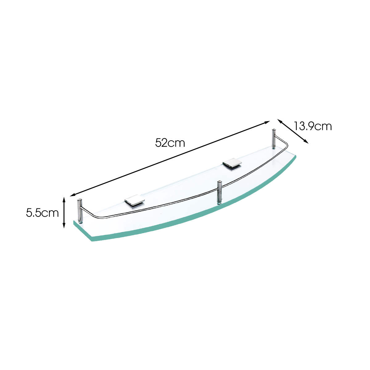 Kệ kiếng bầu 1 thanh pass vuông inox 304 TOVASHU 304-K1