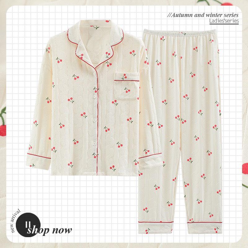 Bộ Mặc Nhà Pyjama, Bộ Ngủ Cổ Bẻ Hàng Qc Chất Liệu Cotton Nâng Cấp Co Giãn Mềm Mại