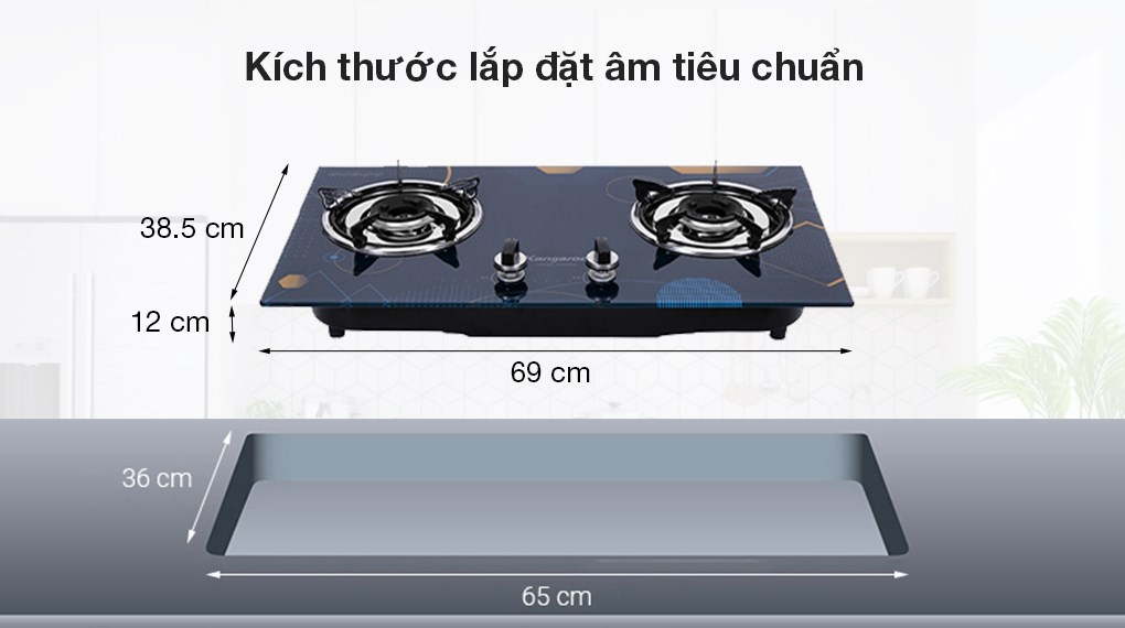 Bếp ga âm Kangaroo KG536B - Hàng chính hãng