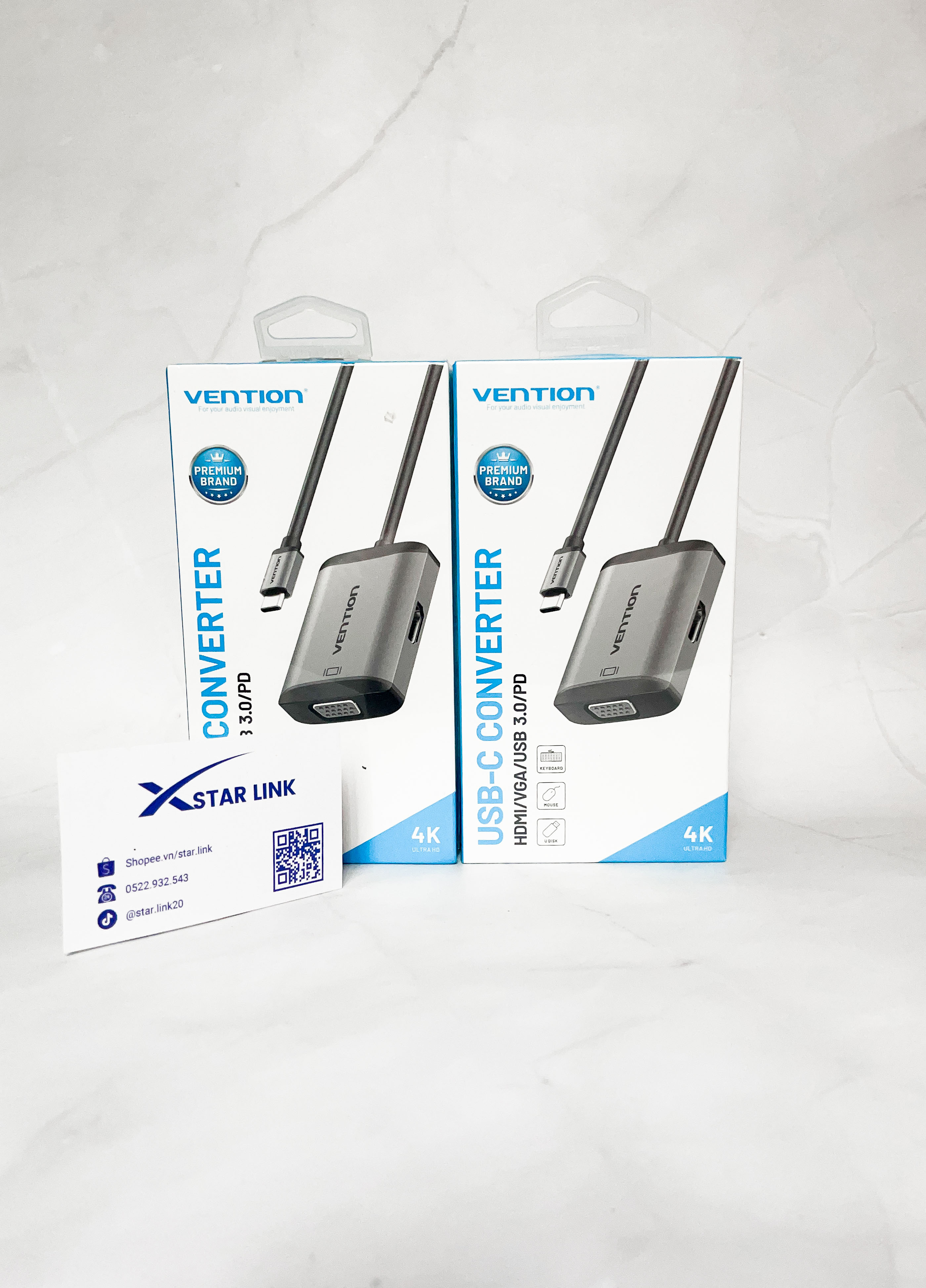 Cáp chuyển USB Type C to HDMI + VGA + USB + PD Vention TFAHB - Hàng chính hãng