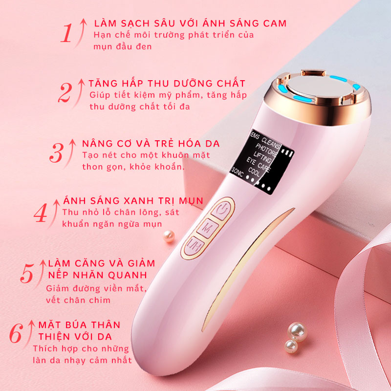 Búa Điện Di Nóng Lạnh Mát Xa Mặt Đẩy Tinh Chất Massage Chăm Sóc Da Toàn Diện XGY-013