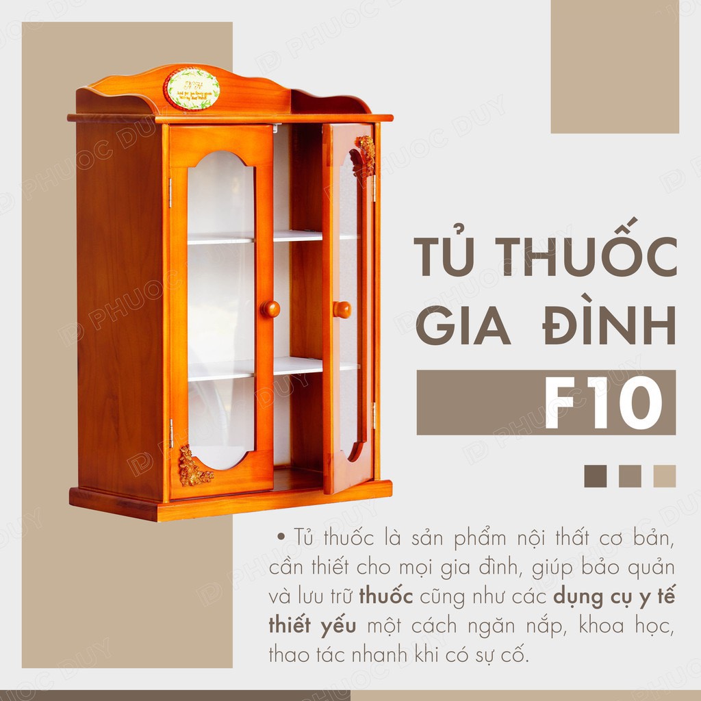 TỦ THUỐC Y TẾ-TỦ ĐỰNG ĐỒ Y TẾ BẰNG GỖ CAO SU TỰ NHIÊN AN TOÀN VÀ CỨNG CÁP F10