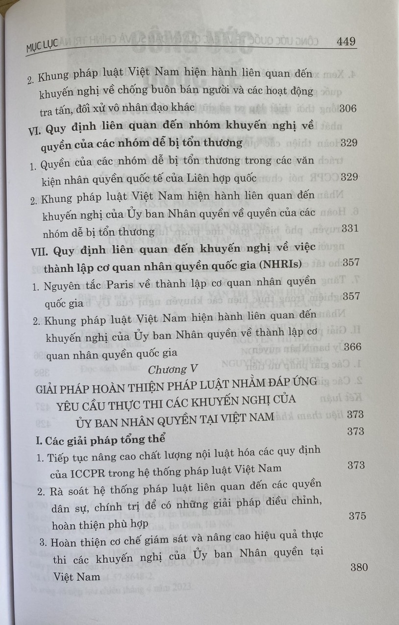 Công ước quốc tế về các quyền dân sự và chính trị năm 1966 và việc thực thi các khuyến nghị của ủy ban nhân quyền tại Việt Nam