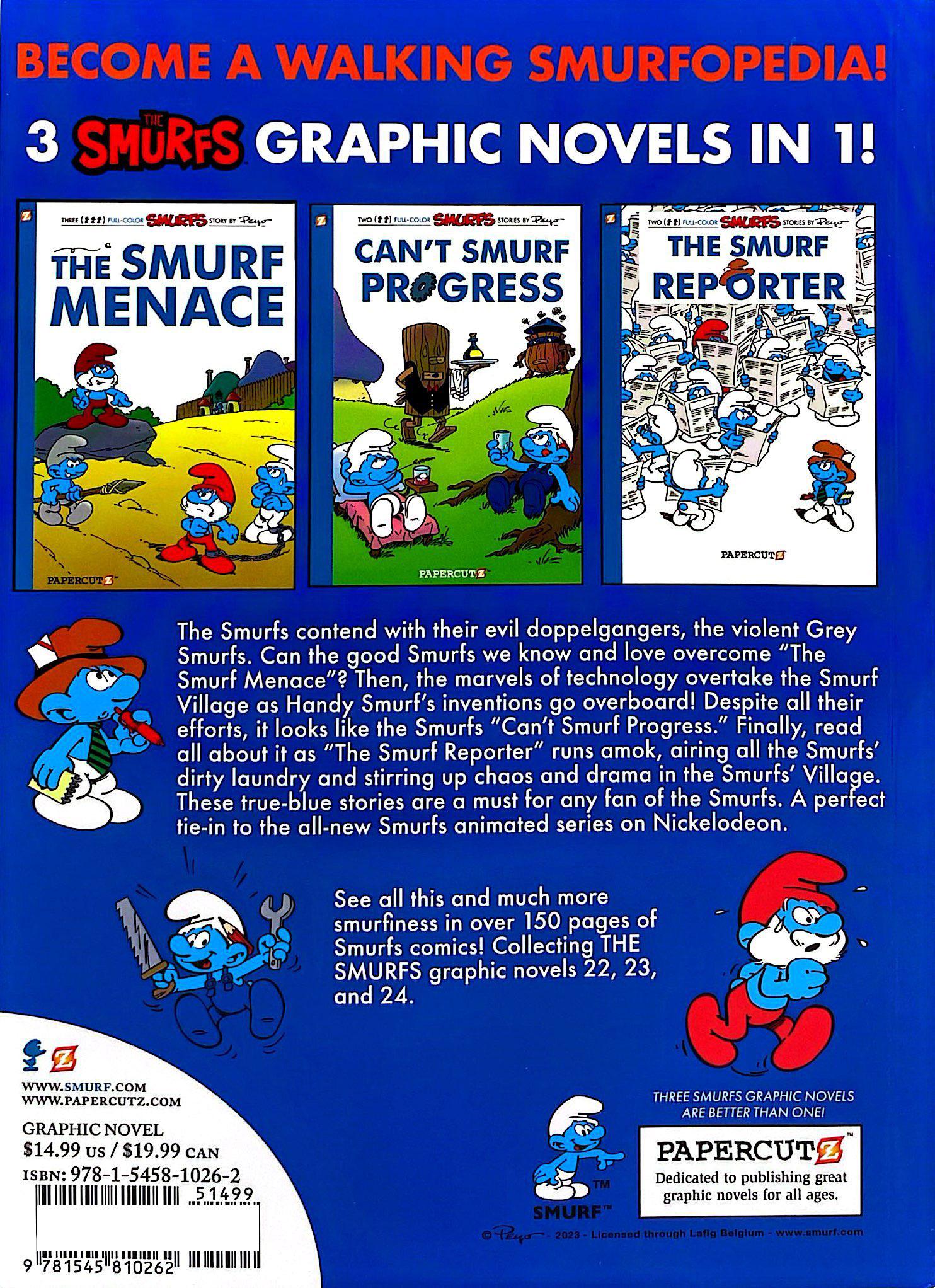 Sách ngoại văn: The Smurfs 3-In-1 #8 - The Smurf Menace, Can't Smurf Progress, And The Smurf Reporter