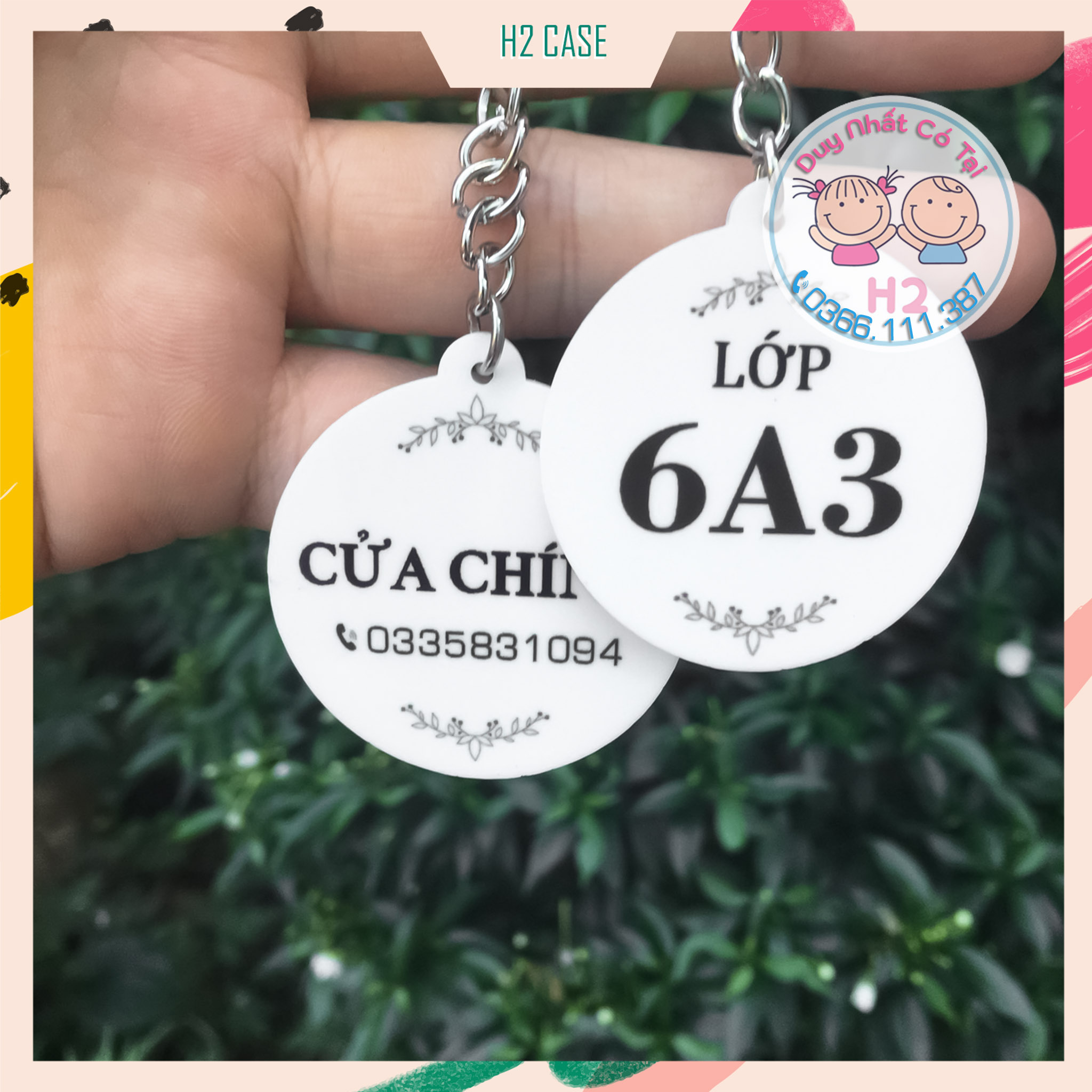 Móc khóa Mica 2 mặt in theo yêu cầu