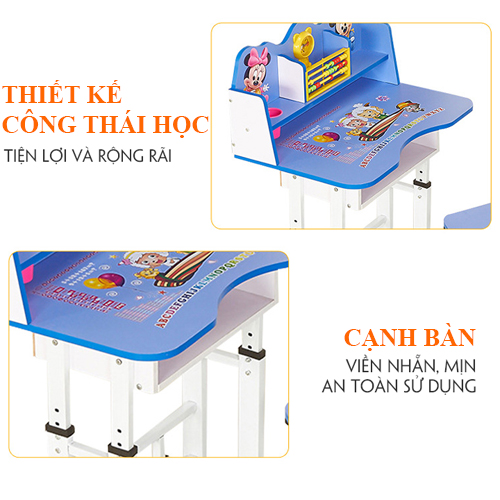 Bàn học sinh có kệ sách đa năng tiện lợi, bàn học điều chỉnh độ cao