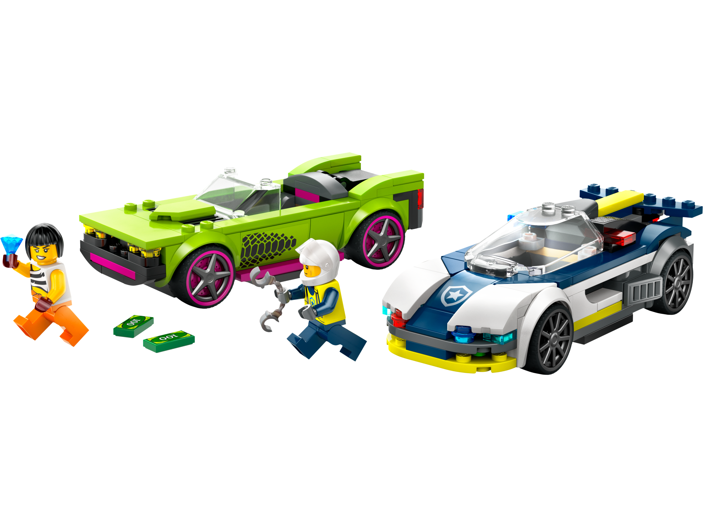 Đồ Chơi Lắp Ráp Xe Cảnh Sát Truy Đuổi Tội Phạm - Police Car And Muscle Car Chase - Lego City 60415 (213 Mảnh Ghép)