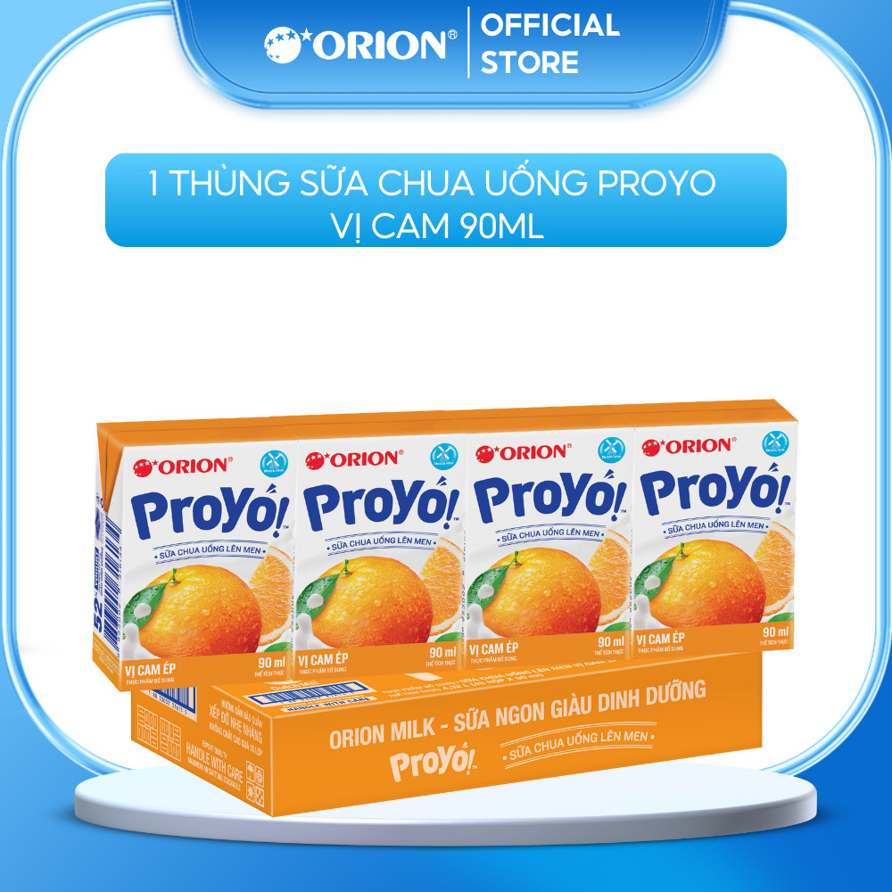 Thùng 24 hộp Sữa Chua Uống ORION ProYo vị Cam Ép 90ML