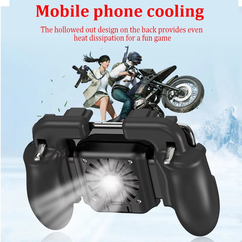 Tay Cầm Chơi Game H5 Tích Hợp Nút Nhấn Hỗ Trợ Chơi PUBG, ROS, Freefire Có Quạt Tản Nhiệt - Không Pin