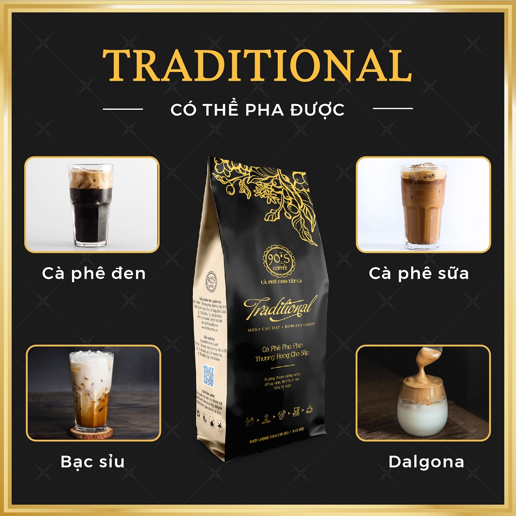 Cà Phê Rang Xay Thượng Hạng | TRADITIONAL | 90S Coffee | Chuẩn Gu Cafe Của "SẾP" & Lãnh Đạo | Cà Phê Pha Phin Cao Cấp