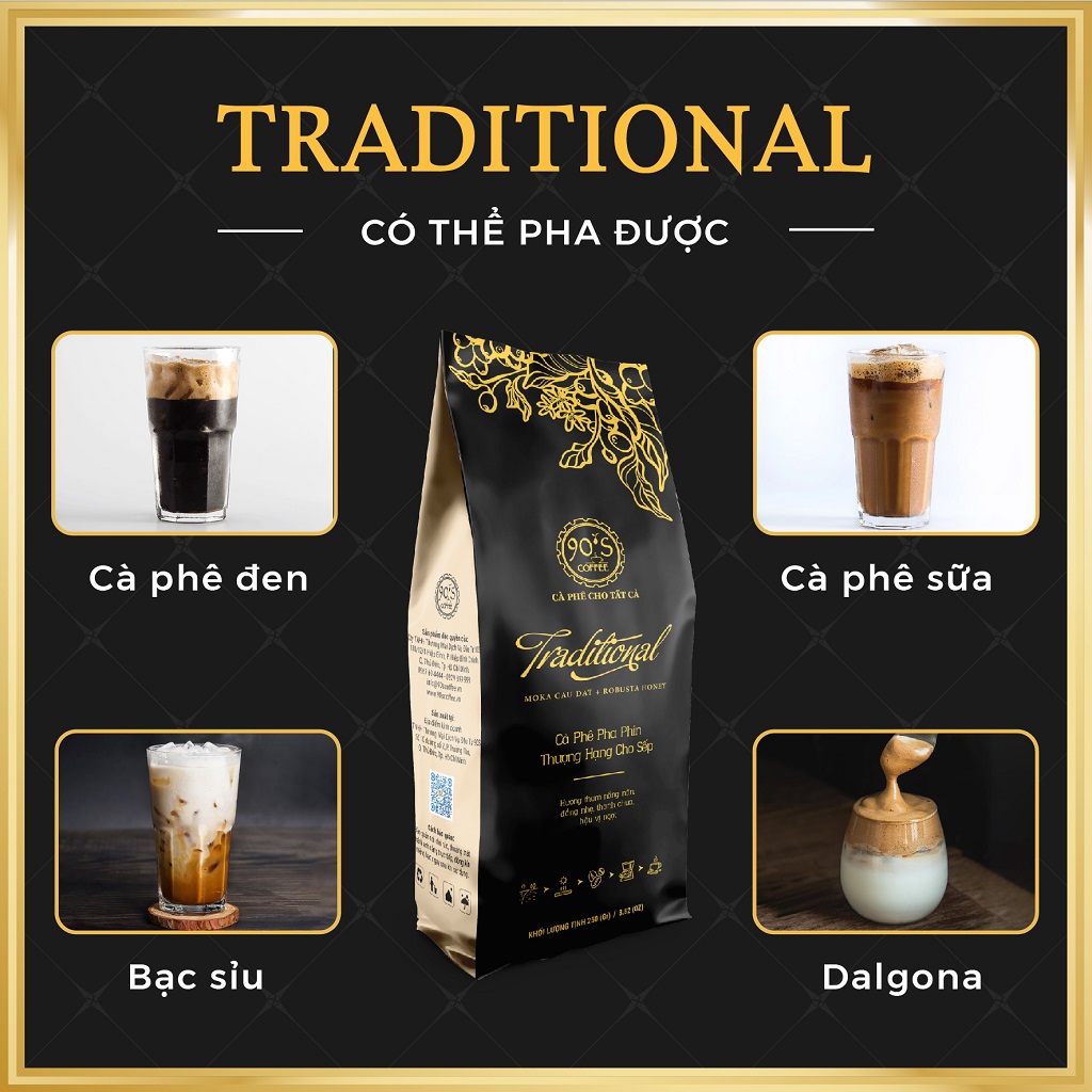 Cà Phê Rang Xay Thượng Hạng | TRADITIONAL | 90S Coffee | Chuẩn Gu Cafe Của &quot;SẾP&quot; &amp; Lãnh Đạo | Cà Phê Pha Phin Cao Cấp