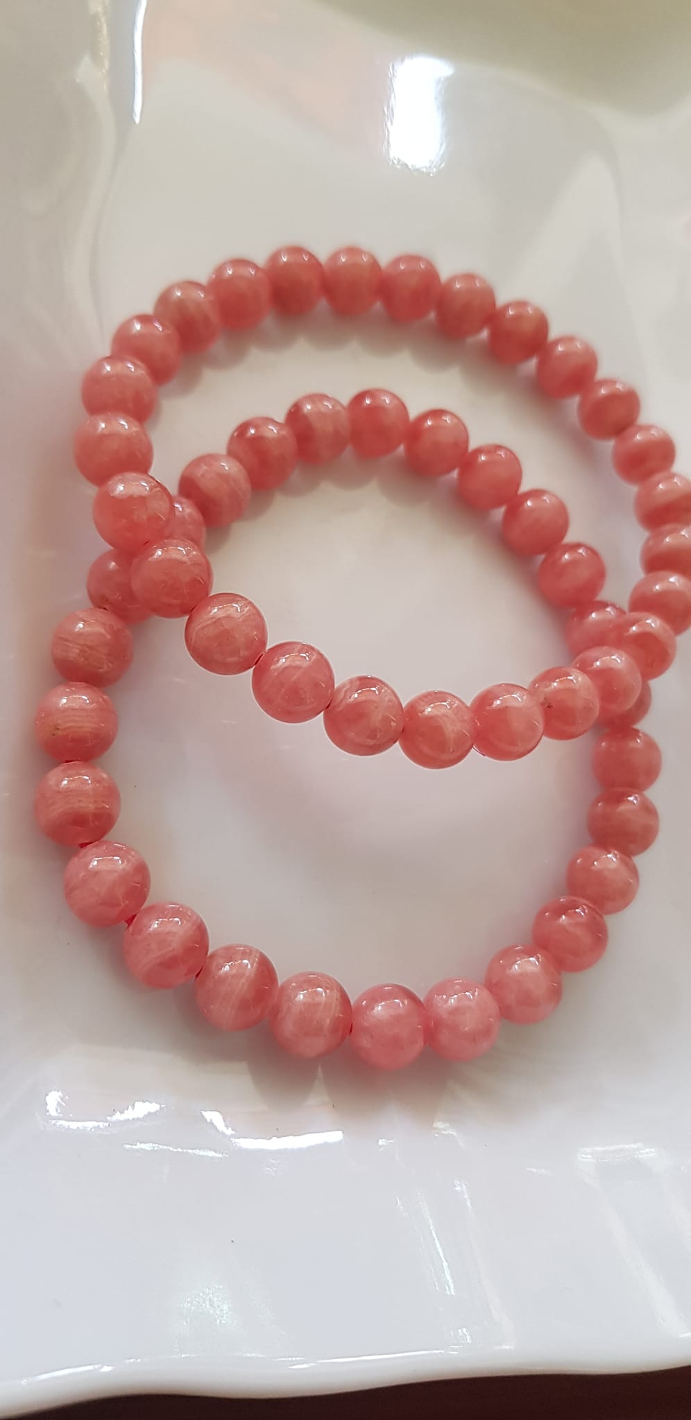 Vòng tay phong thủy Đá Đào Hoa tự nhiên Mới Đẹp AAA hạt tròn size 8mm Màu Hồng tươi bóng đẹp Nữ mệnh hỏa, mệnh thổ ạ Công dụng may mắn, tài lộc, tốt sức khỏe, xinh đẹp tay ạ