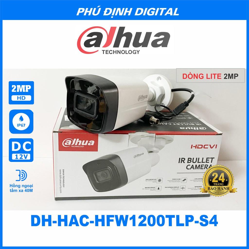 Camera HDCVI 2MP 40m hồng ngoại Dahua mã DH-HAC-HFW1200TLP-S4 - Hàng Chính Hãng