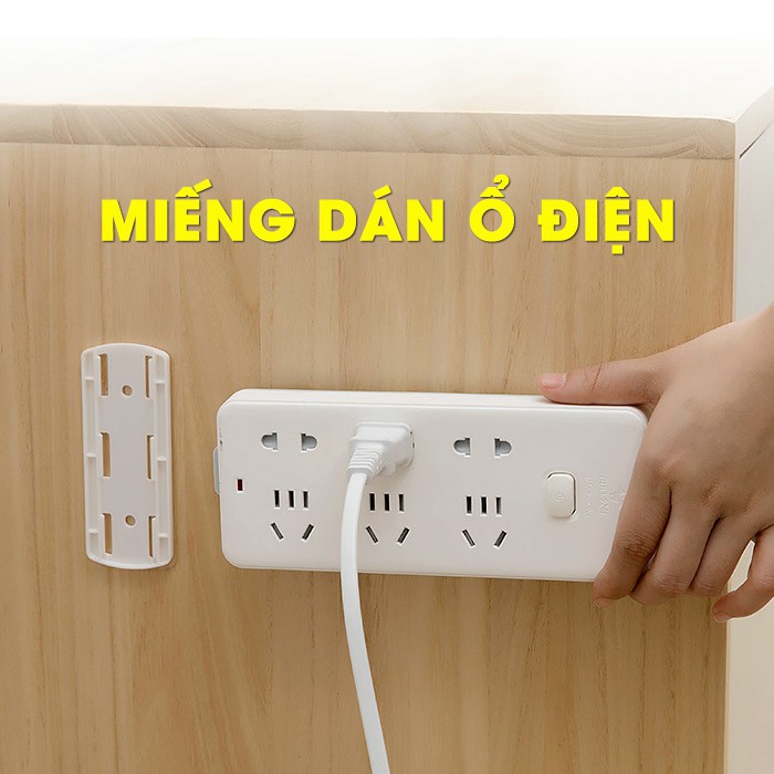 Miếng Dán Tường Treo Cài Ổ Cắm Điện Keo 3M Cục Phát Wifi Giá Đỡ Treo Tường Cố Định Ổ Cắm Điện Đa Năng Tiện Lợi - HT