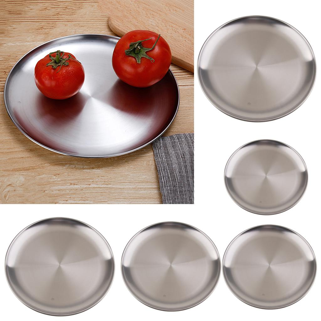 Stainless steel shallow dish barbecue plate fruit plate dinner plate