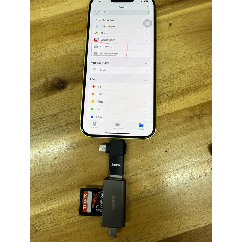 Đầu chuyển đổi OTG 2in1 iP / Type C to USB Hoco UA17 đọc dữ liệu usb cho  điện thoại _  Hàng chính hãng