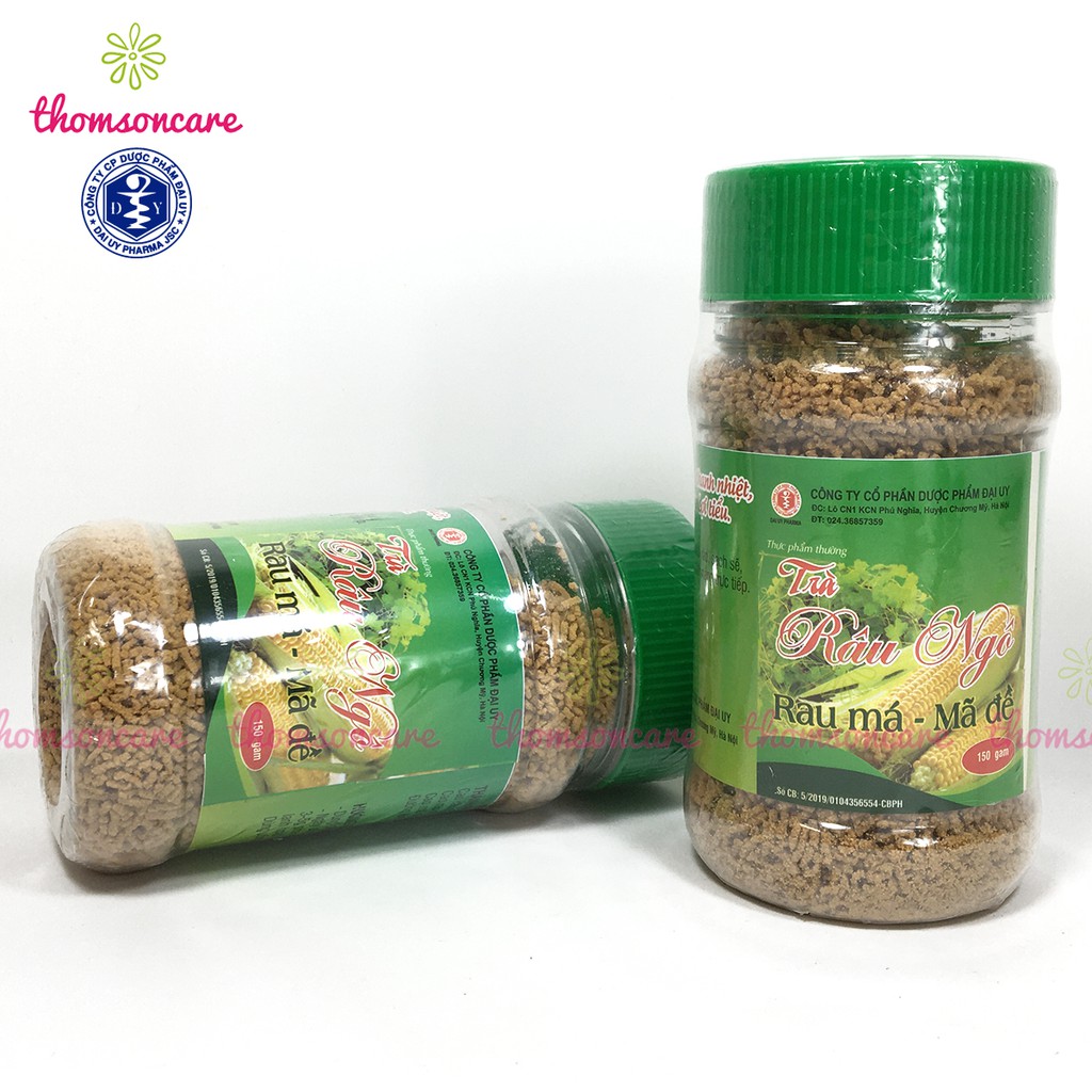 Trà râu ngô rau má mã đề, lọ 150g bột hòa tan hỗ trợ lợi tiểu, thanh nhiệt, ngừa sỏi thận của Dược Đại Uy