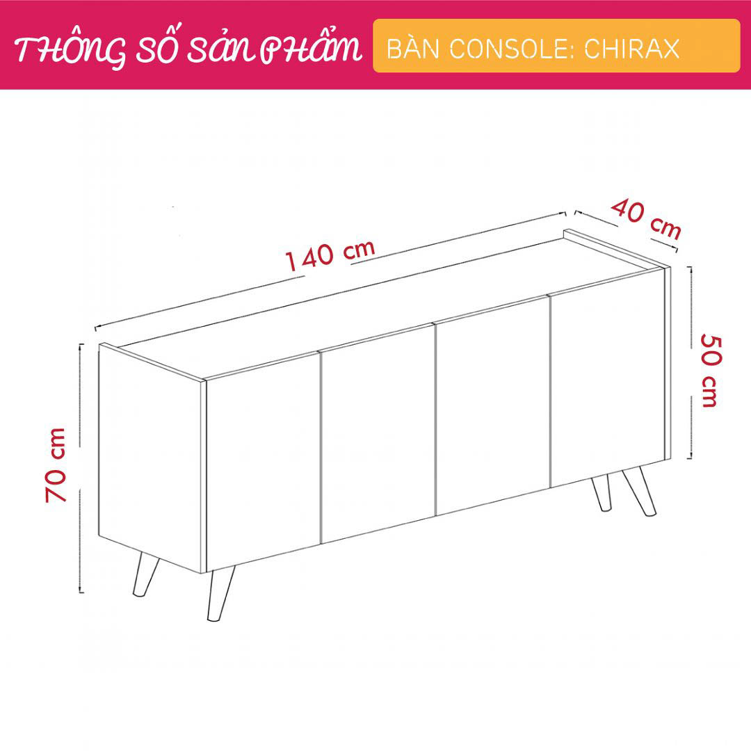 Bàn sảnh ra vào gỗ hiện đại SMLIFE Chiraxe | Gỗ MDF dày 17mm chống ẩm | D140xR40xC70cm