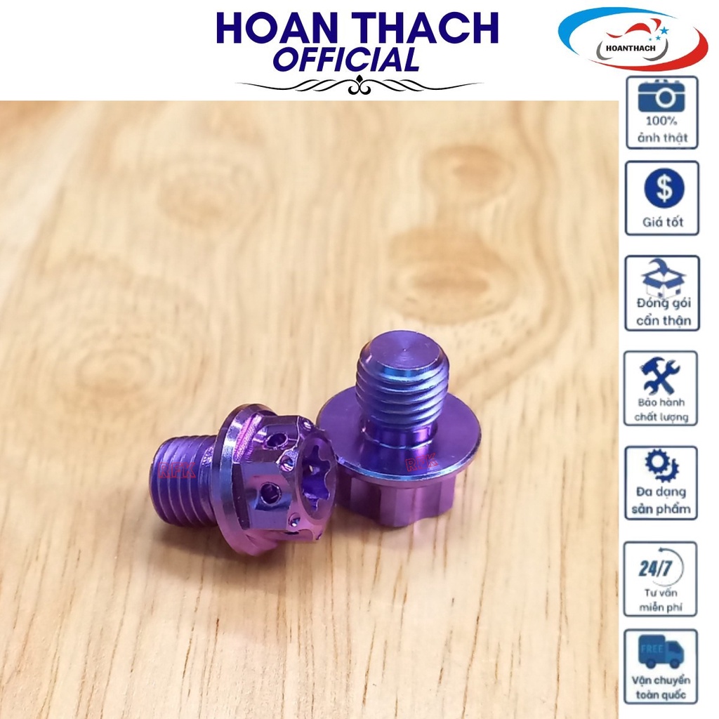 Ốc Chân Kính Gr5 Titan Ren Ngược 10L Màu Tím Dùng cho nhiều dòng xe , SP010313 (giá 1 con)