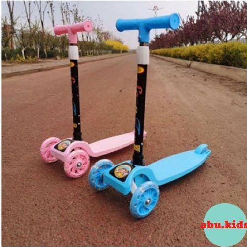 Xe scooter cho bé có đèn phát sáng gấp gọn - Xe trượt Scooter 6 nấc chỉnh độ cao