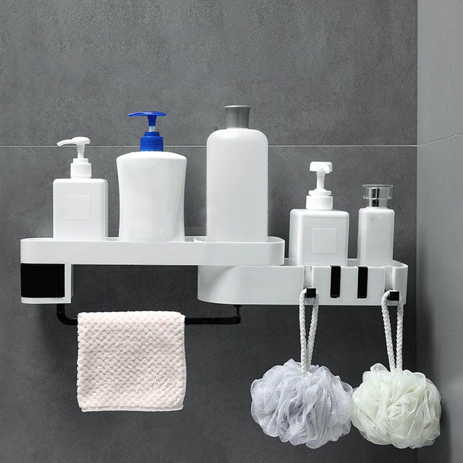Bathroom Corner Shelf No Drilling Wall-mounted Storage Rack Holder Cabinets 2 Tier Bathtub Bath Shower Caddy Basket
