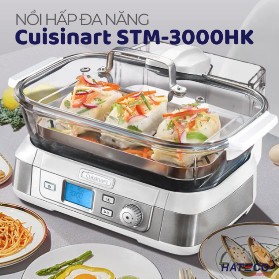 [Hàng chính hãng] Nồi hấp đa năng Cuisinart STM-3000HK công suất 1500W-1800W, dung tích 6L