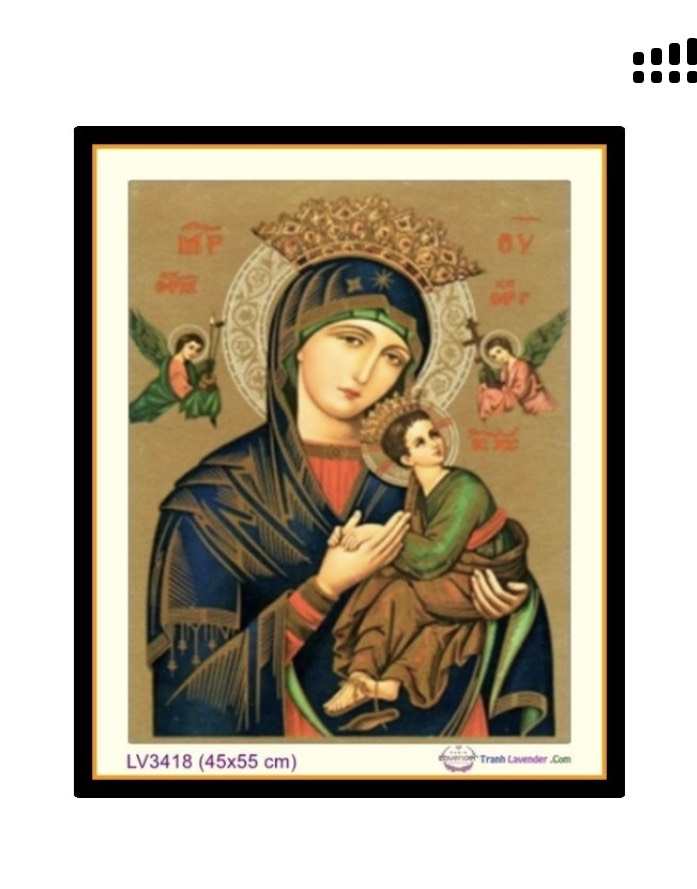 Tranh thêu chữ thập Đức mẹ Maria LV3418, kích thước 45 x 55 cm, tranh thêu 3D