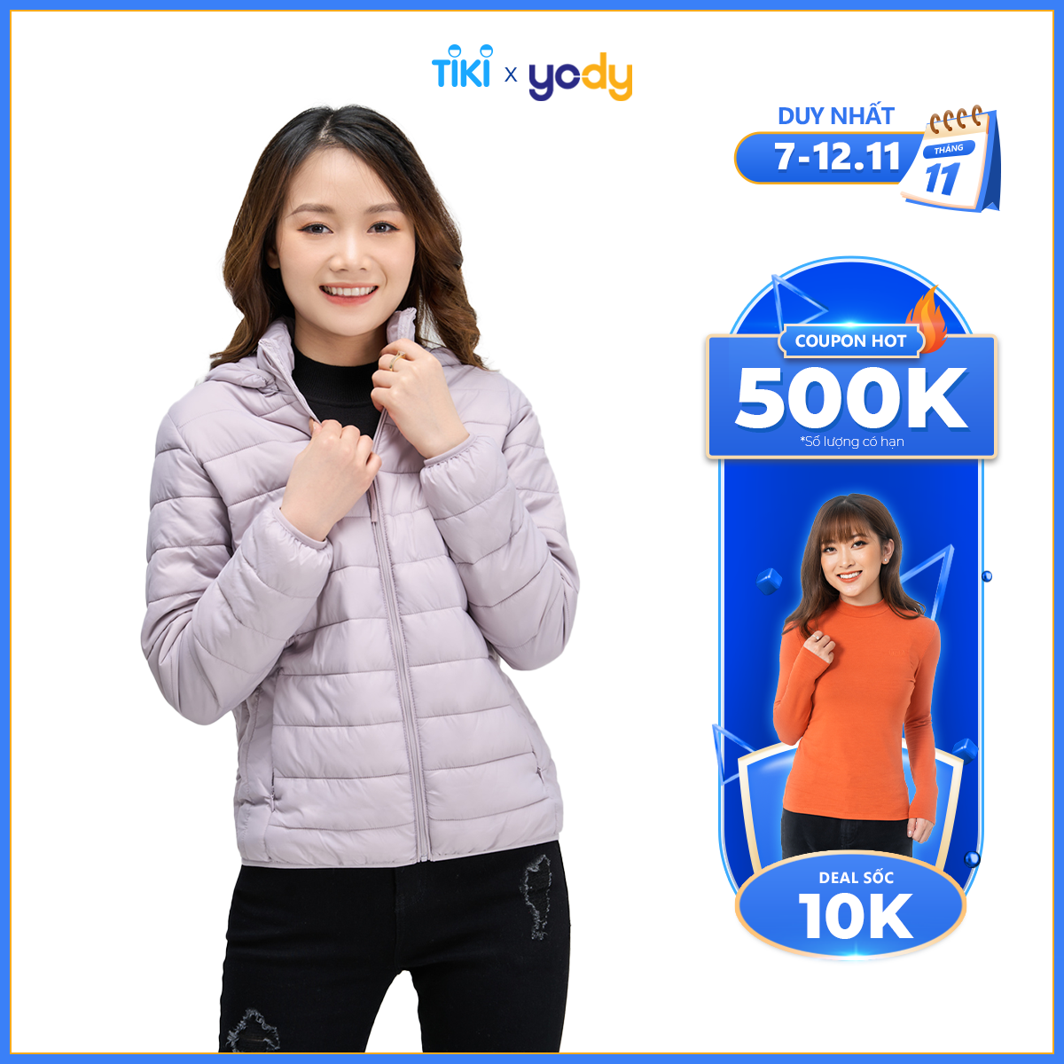 Áo Khoác Phao Nữ YODY có mũ Siêu Nhẹ, Siêu Gọn, Siêu Ấm- Có túi đựng PHN5000 Áo Khoác Phao Nữ Yody Có Mũ Siêu Nhẹ, Siêu Gọn, Siêu Ấm- Có Túi Đựng Phn5000