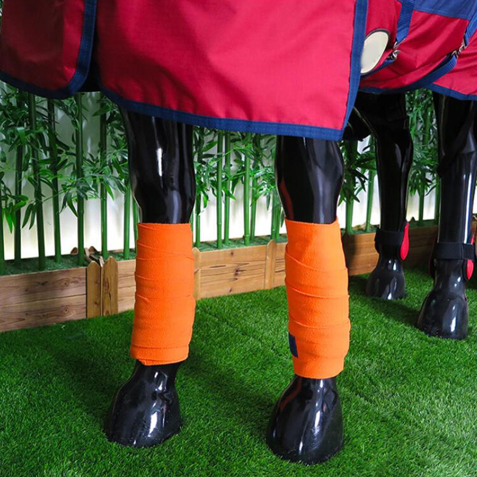 4 Pieces Horse Leg Wraps Soft Plush Equestrian Accessories Leg Protection