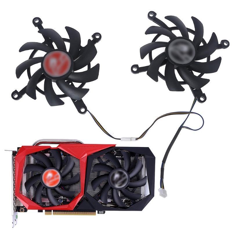 Set 2 Quạt Tản Nhiệt Đồ Họa VGA 4Pin 12V Dành Cho Ô Tô GTX 1660 SUPER GTX 2060
