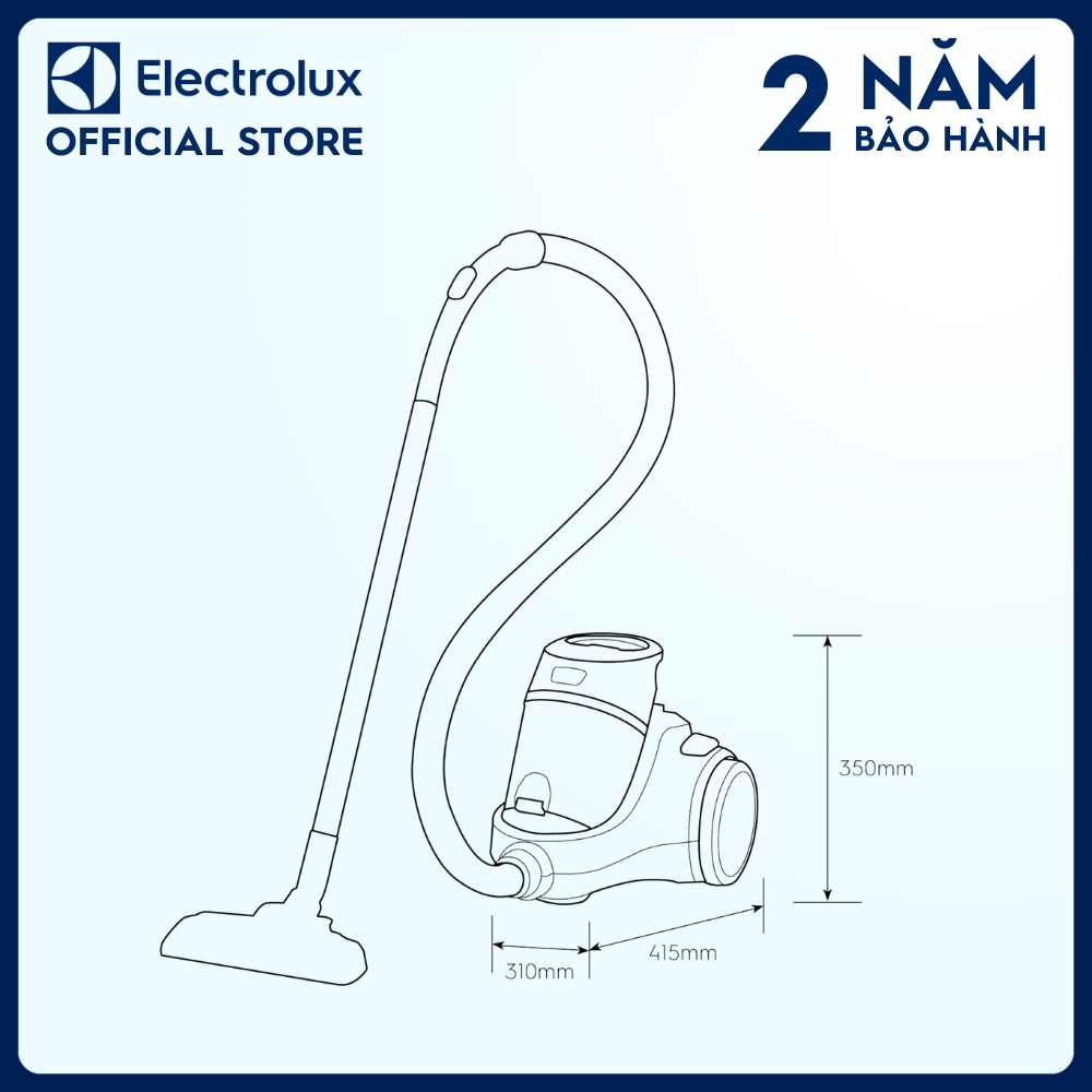Máy hút bụi - Hộp chứa bụi Electrolux EC41-6CR - Bộ lọc 4 bước cho kết quả hút bụi sạch sâu, Dung tích hộp chứa bụi lớn 1,8L [Hàng chính hãng]