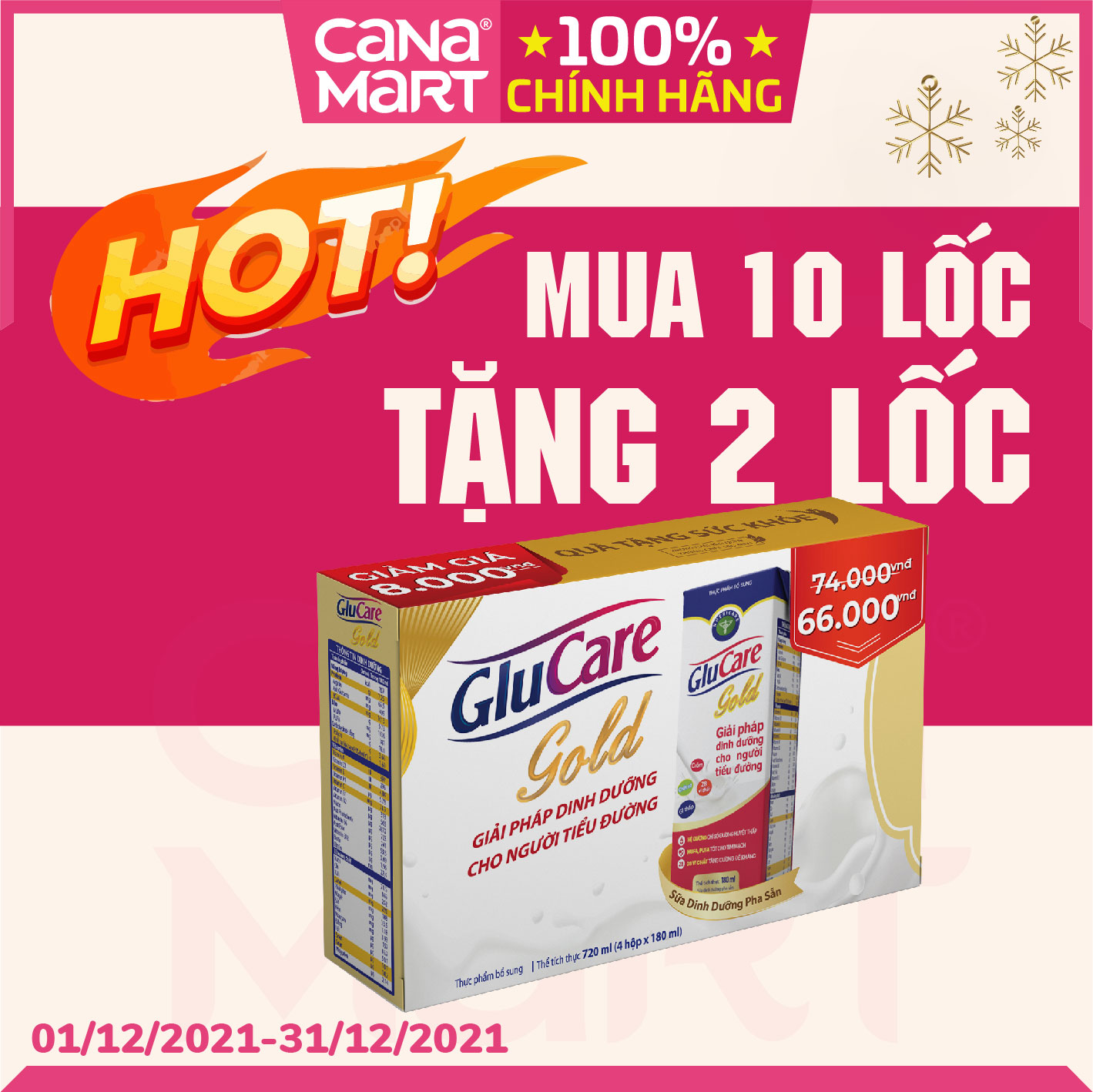 Thùng sữa nước pha sẵn Nutricare GLUCARE Gold dinh dưỡng cho người tiểu đường, phụ nữ tiểu đường thai kỳ (180ml)