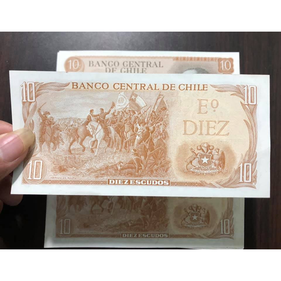 01 tờ tiền cổ 10 Escudos Chile sưu tầm