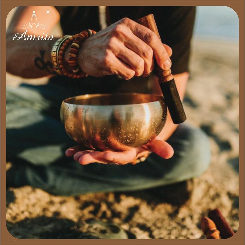 Dùi chuông xoay Nepal - Dùi gỗ bọc da cao cấp - singing bowl - Chùi gỗ đánh chuông xoay - mõ gỗ tụng kinh - Amrita